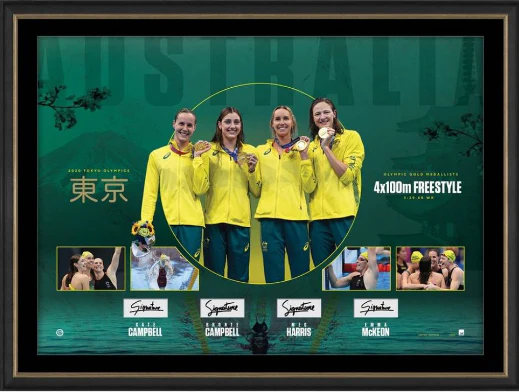 Olympics – Tokyo 2020 – WOMENS 4X100M FS SIGNED GOLD MEDAL LITHOGRAPH