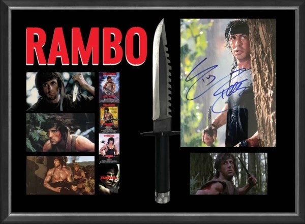 Rambo Signed Images With Knife